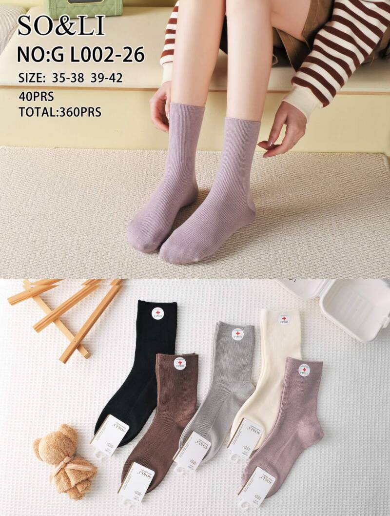 Skarpety  damskie Roz 35-42, Mix kolor Paczka 40 szt